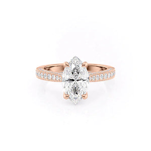 The Catherine Set With A 1 Carat Marquise Lab Diamond