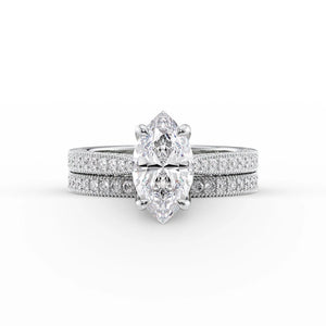 The Catherine Set With A 4 Carat Marquise Moissanite