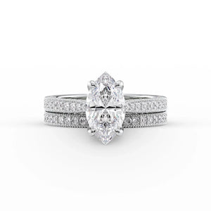 The Catherine Set With A 1 Carat Marquise Lab Diamond