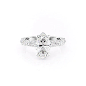 The Catherine Set With A 1.5 Carat Marquise Lab Diamond