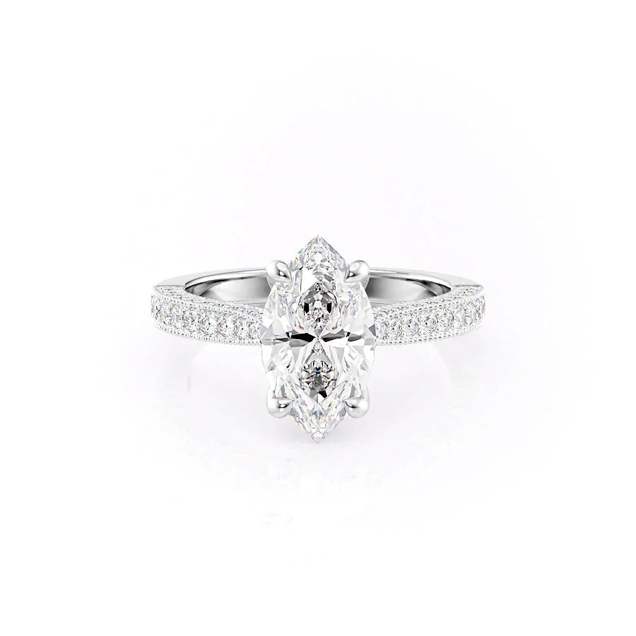 The Catherine Set With A 1.5 Carat Marquise Moissanite