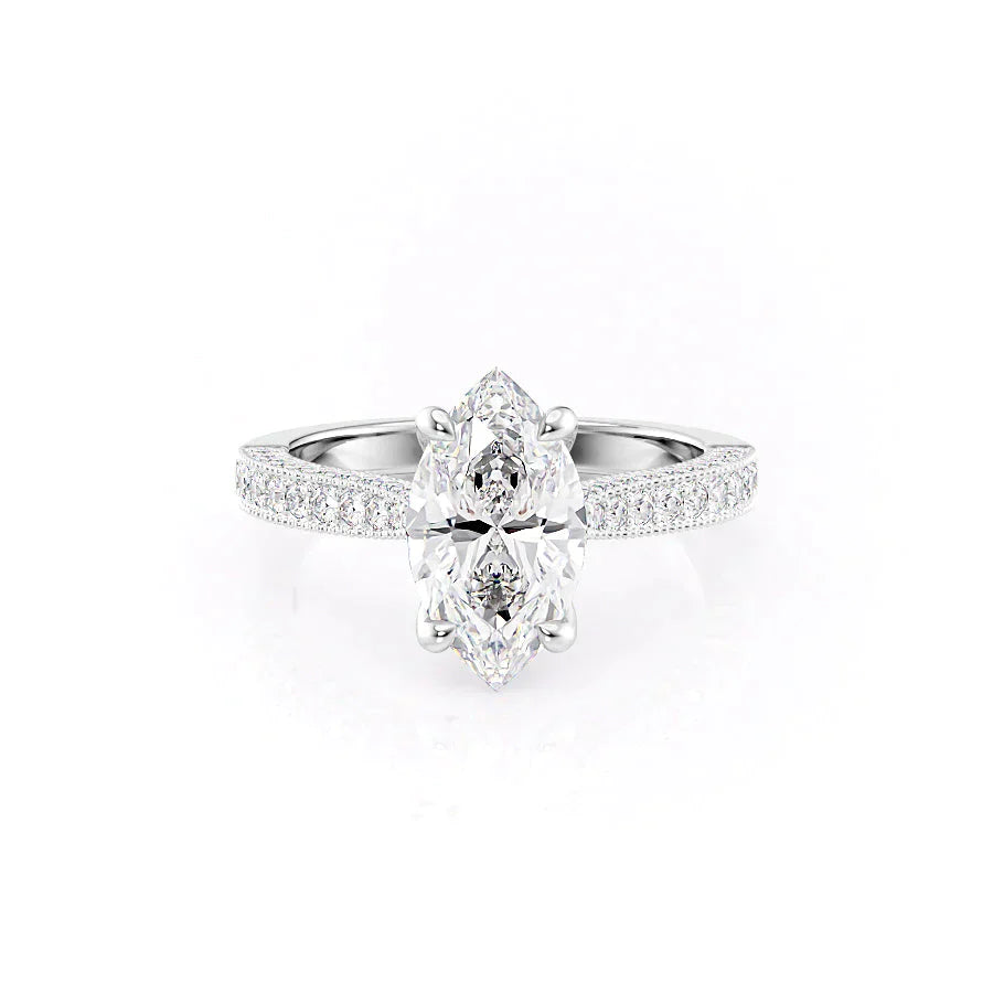 The Catherine Set With A 3 Carat Marquise Lab Diamond