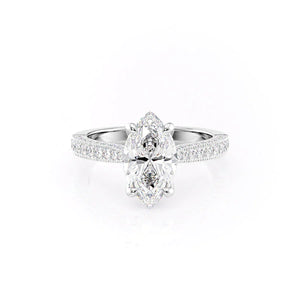 The Catherine Set With A 3.5 Carat Marquise Moissanite