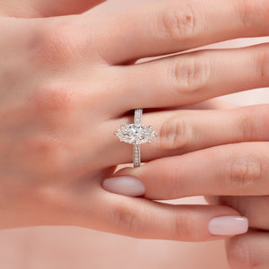 The Catherine Set With A 4 Carat Marquise Moissanite