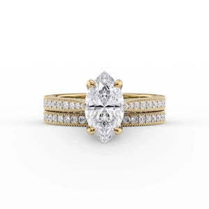 The Catherine Set With A 4.5 Carat Marquise Moissanite