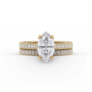 The Catherine Set With A 2.5 Carat Marquise Lab Diamond