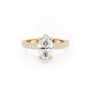 The Catherine Set With A 2.5 Carat Marquise Lab Diamond