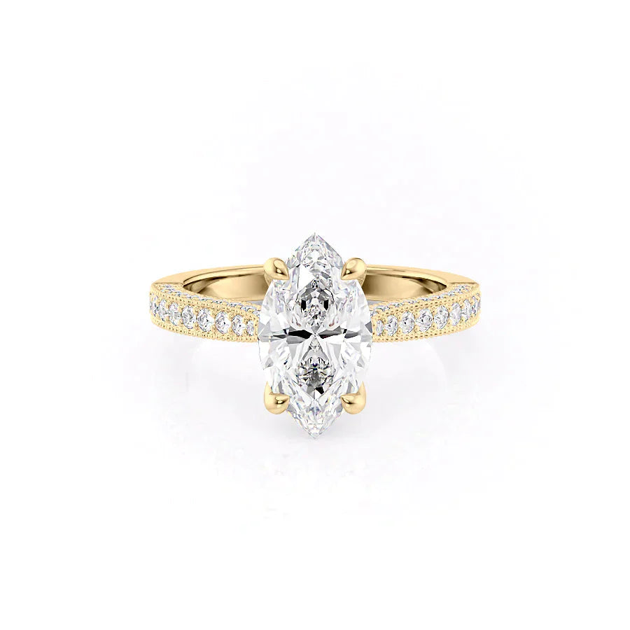 The Catherine Set With A 1.5 Carat Marquise Lab Diamond