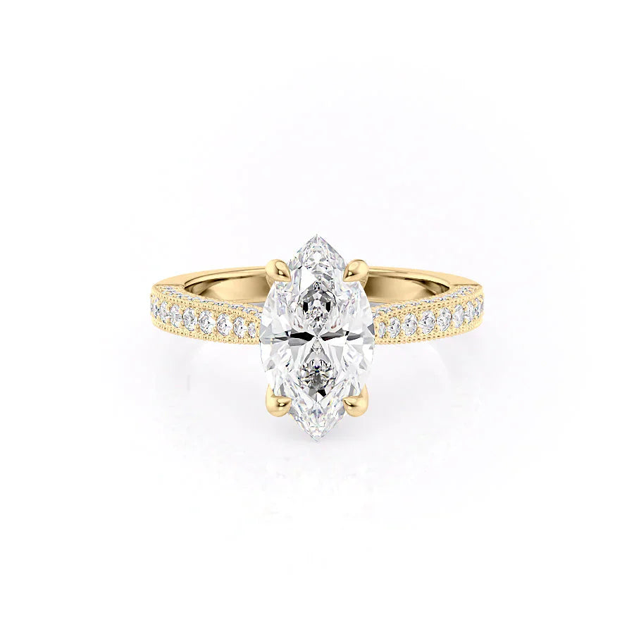 The Catherine Set With A 4 Carat Marquise Moissanite