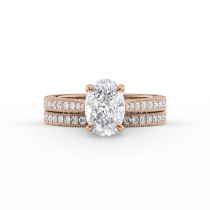 The Catherine Set With A 1 Carat Oval Lab Diamond