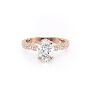 The Catherine Set With A 1.5 Carat Oval Moissanite
