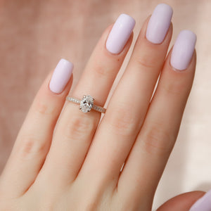 The Catherine Set With A 1 Carat Oval Lab Diamond