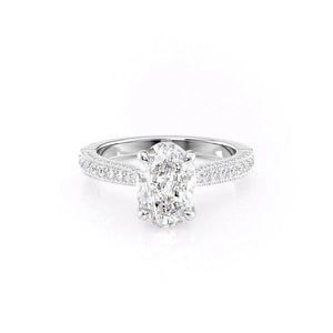 The Catherine Set With A 4.5 Carat Oval Moissanite