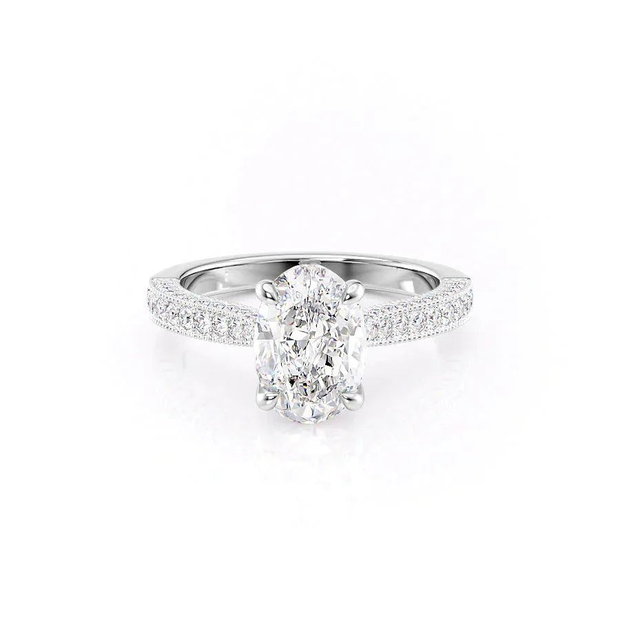 The Catherine Set With A 1 Carat Oval Moissanite