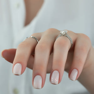 The Catherine Set With A 1 Carat Oval Moissanite