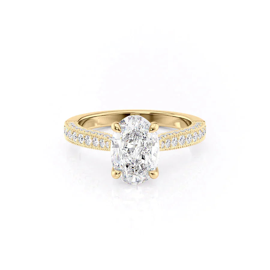 The Catherine Set With A 2 Carat Oval Moissanite