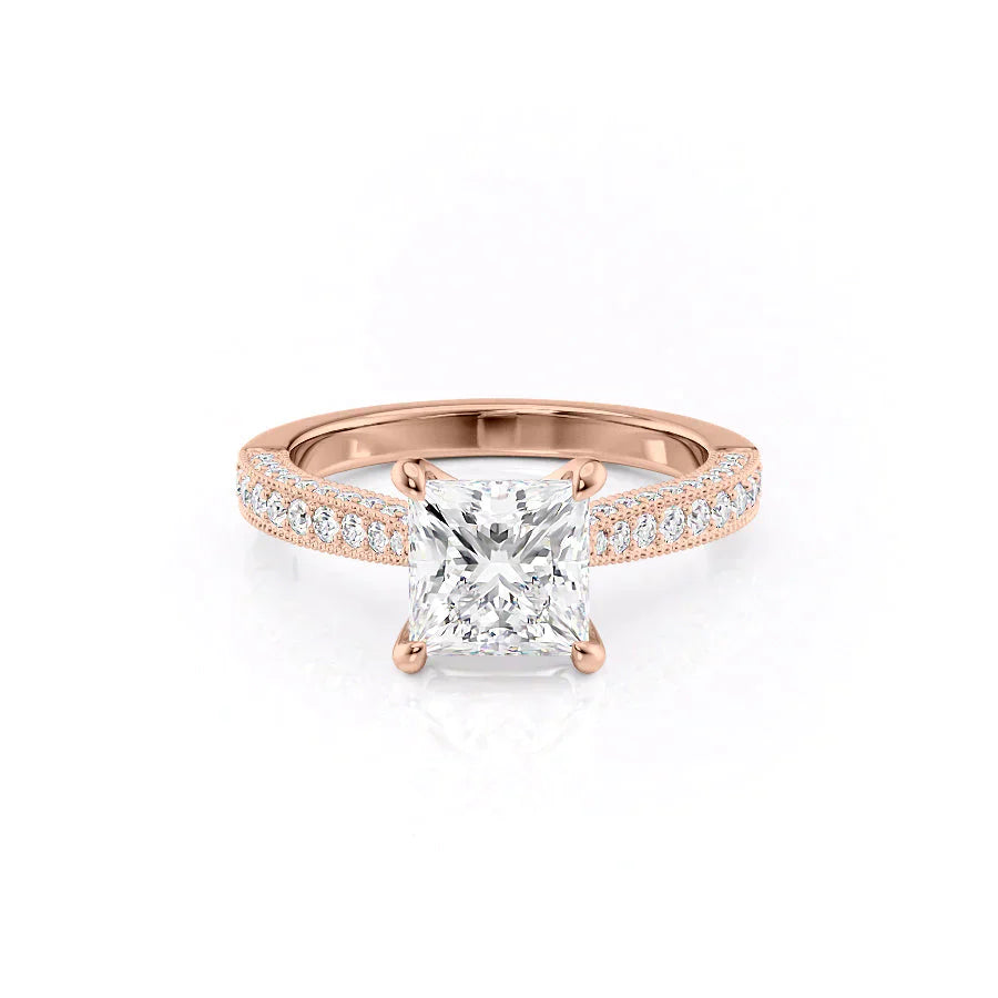 The Catherine Set With A 3.5 Carat Princess Moissanite