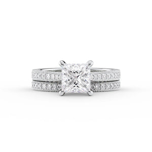 The Catherine Set With A 1 Carat Princess Lab Diamond