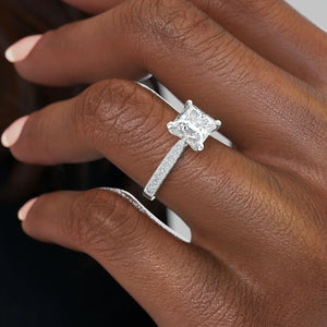 The Catherine Set With A 2.5 Carat Princess Lab Diamond