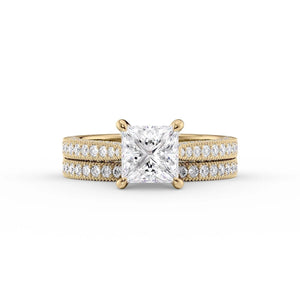 The Catherine Set With A 2.5 Carat Princess Lab Diamond