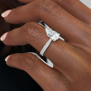 The Catherine Set With A 2 Carat Pear Lab Diamond