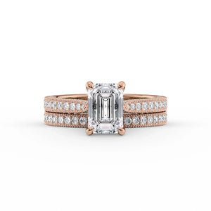 The Catherine Set With A 2 Carat Emerald Lab Diamond