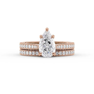 The Catherine Set With A 1 Carat Pear Lab Diamond