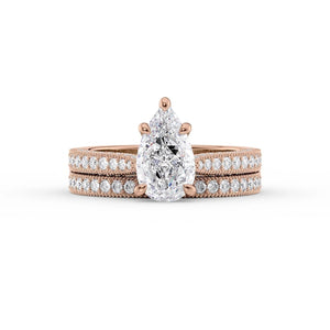 The Catherine Set With A 1.5 Carat Pear Moissanite