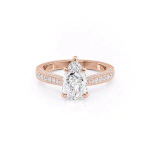 The Catherine Set With A 1 Carat Pear Lab Diamond