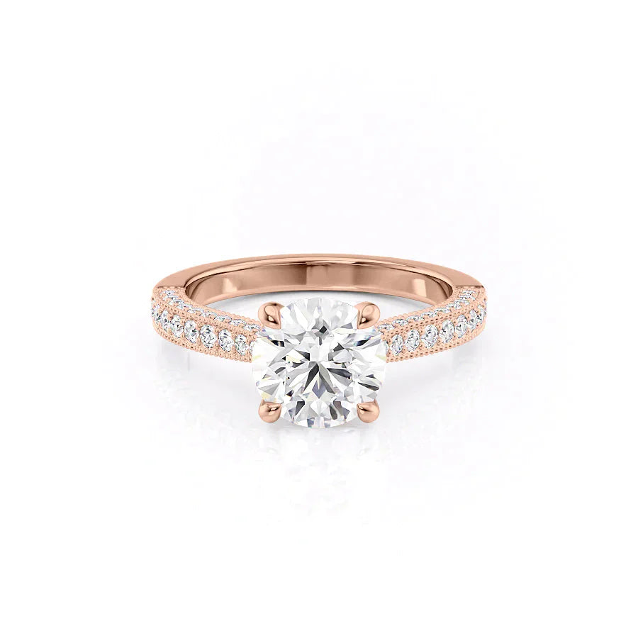 The Catherine Set With A 2.5 Carat Round Moissanite