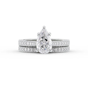 The Catherine Set With A 4.5 Carat Pear Moissanite