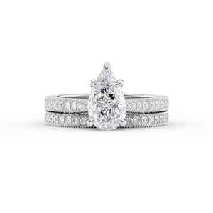The Catherine Set With A 2 Carat Pear Lab Diamond