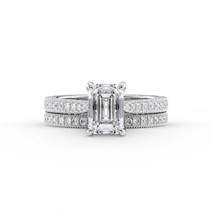 The Catherine Set With A 2 Carat Emerald Lab Diamond