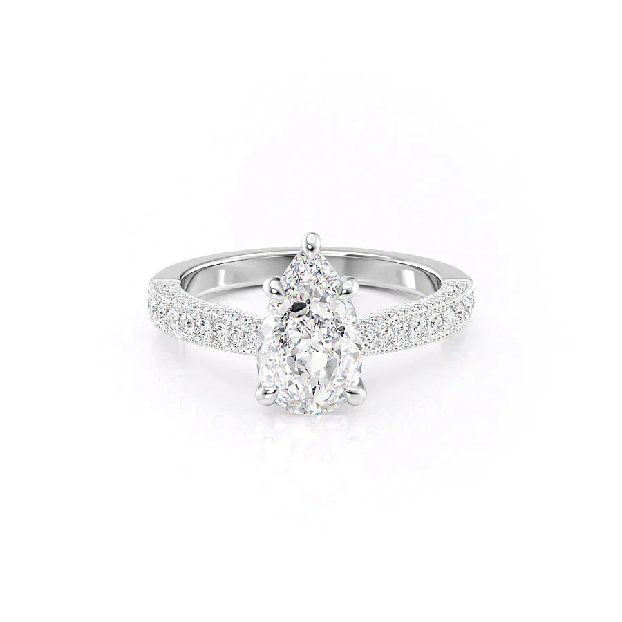 The Catherine Set With A 2.5 Carat Pear Moissanite