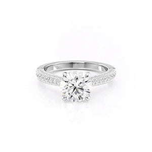 The Catherine Set With A Round Moissanite