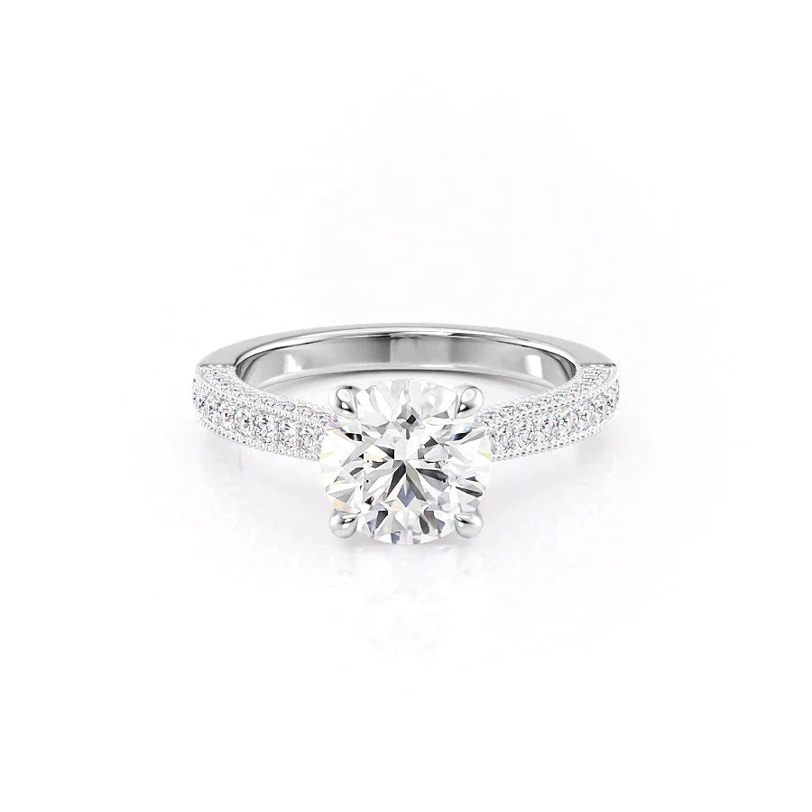 The Catherine Set With A 2.5 Carat Round Lab Diamond