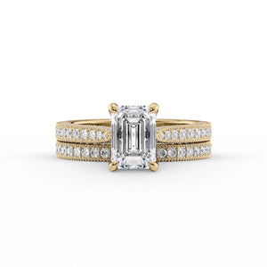 The Catherine Set With A 2 Carat Emerald Lab Diamond