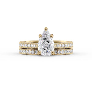 The Catherine Set With A 4.5 Carat Pear Moissanite