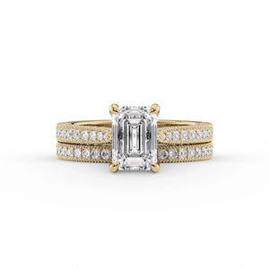 The Catherine Set With A 2.5 Carat Emerald Moissanite