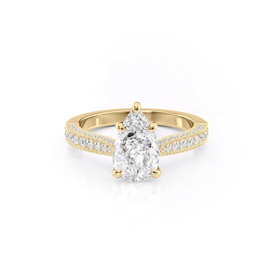 The Catherine Set With A 1.5 Carat Pear Lab Diamond