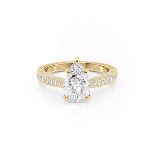The Catherine Set With A 1 Carat Pear Lab Diamond