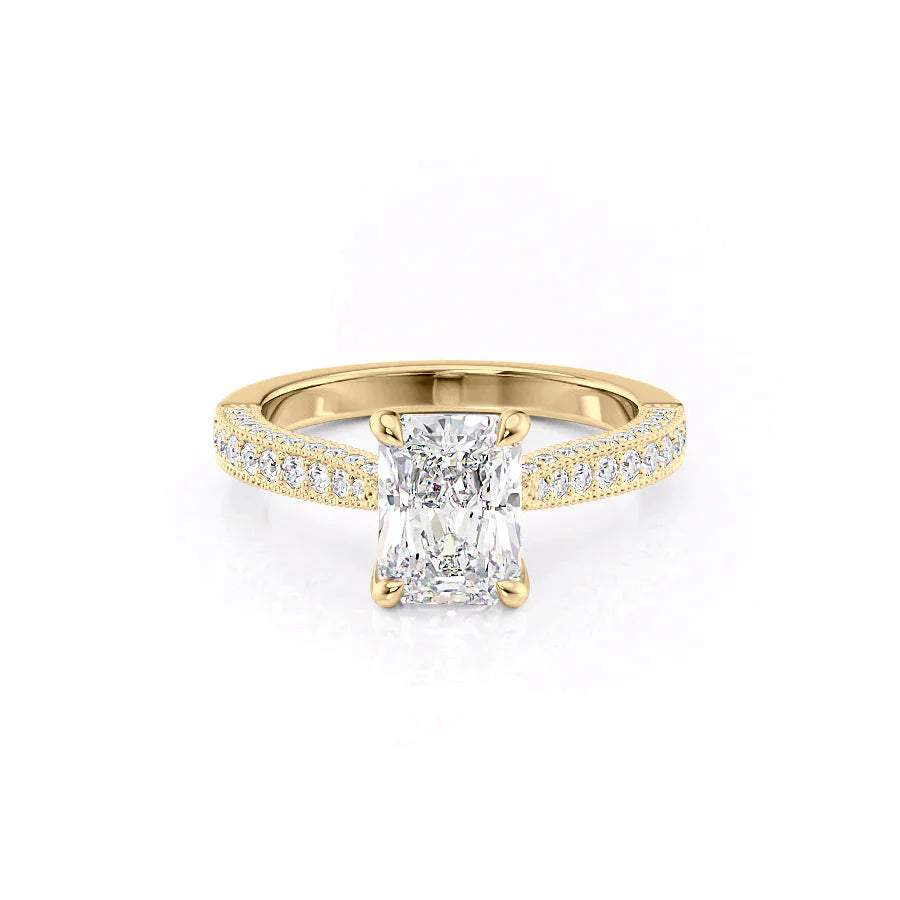 The Catherine Set With A 1 Carat Radiant Moissanite