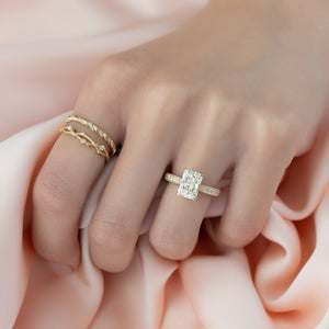 The Catherine Set With A 3 Carat Radiant Lab Diamond