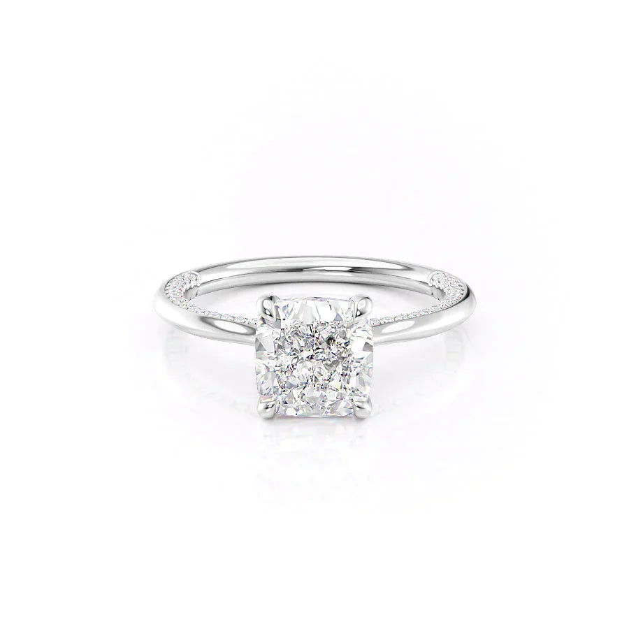 The Claire Set With A 4 Carat Cushion Moissanite