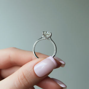 The Claire Set With A 1 Carat Cushion Lab Diamond