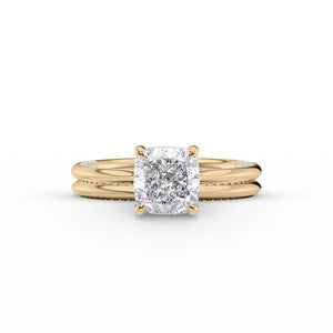 The Claire Set With A 3 Carat Cushion Lab Diamond