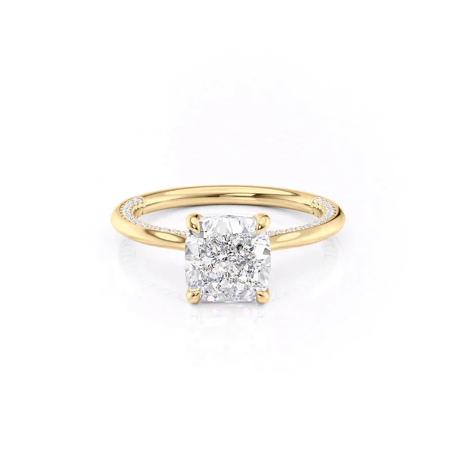 The Claire Set With A 2.5 Carat Cushion Lab Diamond