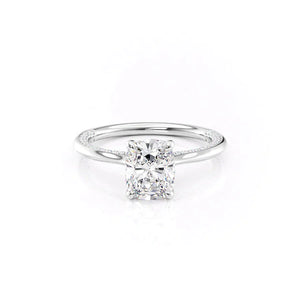 The Claire Set With A 1 Carat Elongated Cushion Lab Diamond
