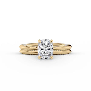 The Claire Set With A 4 Carat Elongated Cushion Moissanite