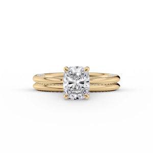 The Claire Set With A 2 Carat Elongated Cushion Moissanite